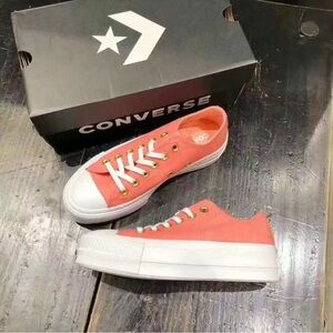 Converse Chunk Taylor All Star Lift Platform OX Pink Driftwood Canvas W7/560675C